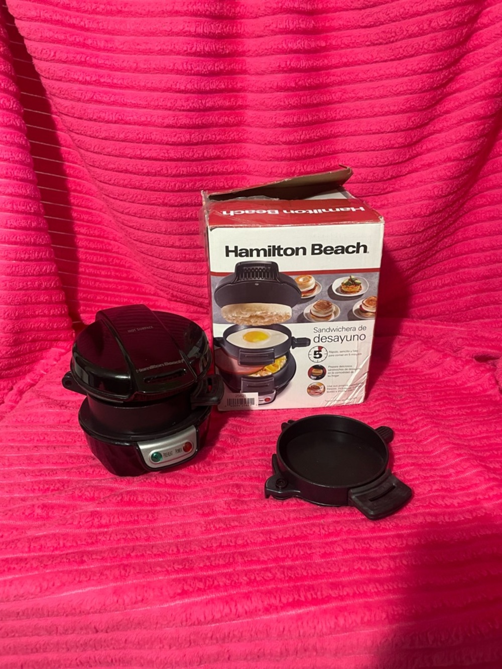 Hamilton Beach Breakfast Sandwich Maker - Black with Red Indicator